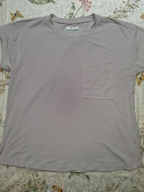 Columbia Light Lavender Crewneck Pocket Tee